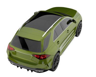Realistic SUV isolated on background with mask. 3d rendering - illustration