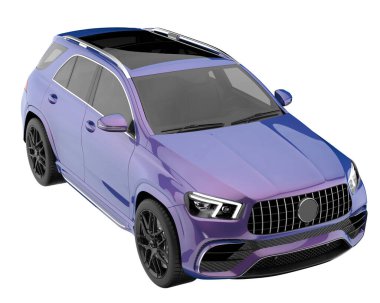 Realistic SUV isolated on background with mask. 3d rendering - illustration