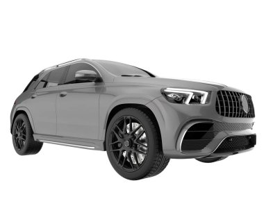 Realistic SUV isolated on background with mask. 3d rendering - illustration