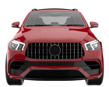 Realistic SUV isolated on background with mask. 3d rendering - illustration