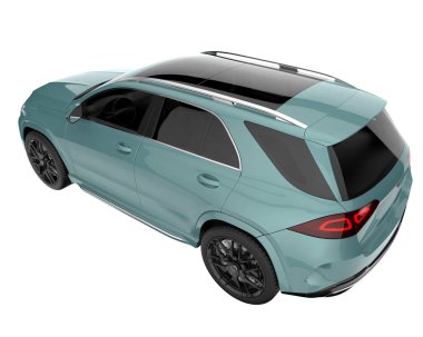 Realistic SUV isolated on background with mask. 3d rendering - illustration