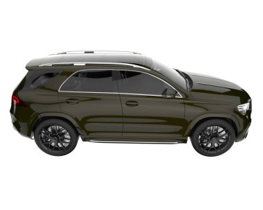 Realistic SUV isolated on background with mask. 3d rendering - illustration