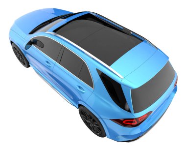 Realistic SUV isolated on background with mask. 3d rendering - illustration