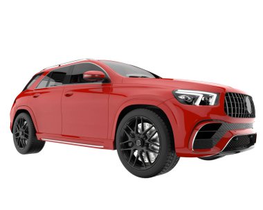 Realistic SUV isolated on background with mask. 3d rendering - illustration