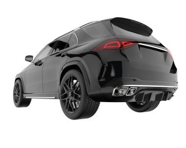 Realistic SUV isolated on background with mask. 3d rendering - illustration