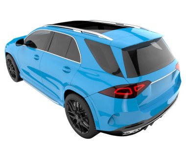 Realistic SUV isolated on background with mask. 3d rendering - illustration