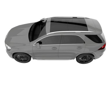 Realistic SUV isolated on background with mask. 3d rendering - illustration