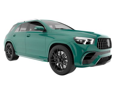 Realistic SUV isolated on background with mask. 3d rendering - illustration