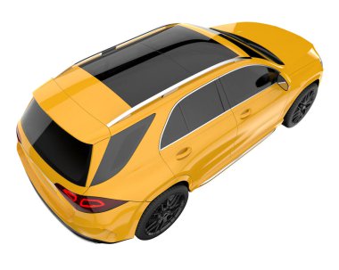 Realistic SUV isolated on background with mask. 3d rendering - illustration
