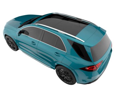 Realistic SUV isolated on background with mask. 3d rendering - illustration