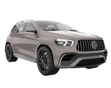 Realistic SUV isolated on background with mask. 3d rendering - illustration