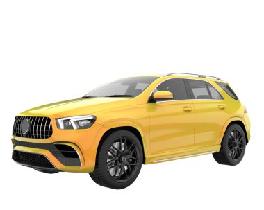 Realistic SUV isolated on background with mask. 3d rendering - illustration