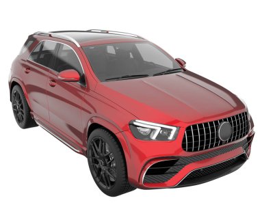 Realistic SUV isolated on background with mask. 3d rendering - illustration