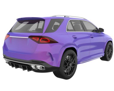 Realistic SUV isolated on background with mask. 3d rendering - illustration