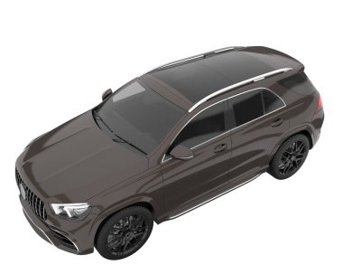 Realistic SUV isolated on background with mask. 3d rendering - illustration