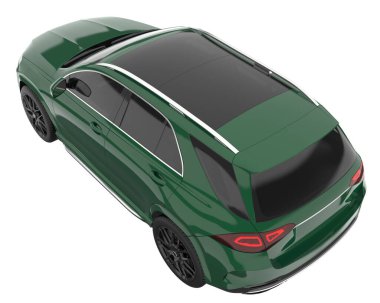 Realistic SUV isolated on background with mask. 3d rendering - illustration