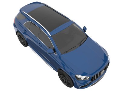 Realistic SUV isolated on background with mask. 3d rendering - illustration