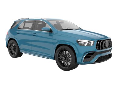 Realistic SUV isolated on background with mask. 3d rendering - illustration