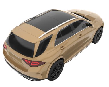 Realistic SUV isolated on background with mask. 3d rendering - illustration