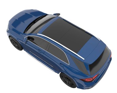 Realistic SUV isolated on background with mask. 3d rendering - illustration