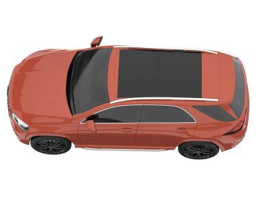 Realistic SUV isolated on background with mask. 3d rendering - illustration