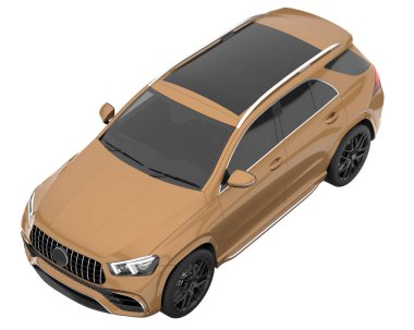 Realistic SUV isolated on background with mask. 3d rendering - illustration