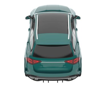 Realistic SUV isolated on background with mask. 3d rendering - illustration