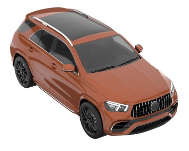 Realistic SUV isolated on background with mask. 3d rendering - illustration