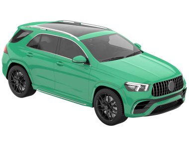 Realistic SUV isolated on background with mask. 3d rendering - illustration