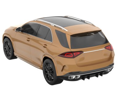 Realistic SUV isolated on background with mask. 3d rendering - illustration