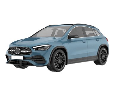 Realistic SUV isolated on background with mask. 3d rendering - illustration