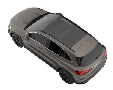 Realistic SUV isolated on background with mask. 3d rendering - illustration