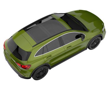 Realistic SUV isolated on background with mask. 3d rendering - illustration