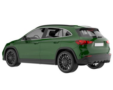 Realistic SUV isolated on background with mask. 3d rendering - illustration