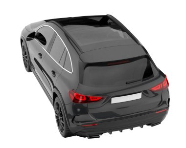 Realistic SUV isolated on background with mask. 3d rendering - illustration