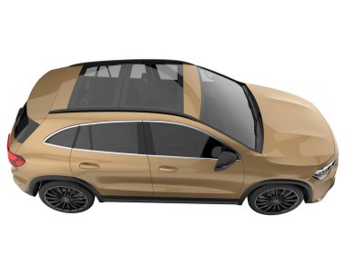 Realistic SUV isolated on background with mask. 3d rendering - illustration