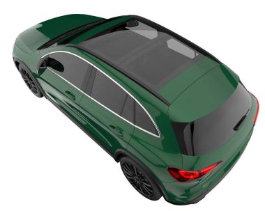 Realistic SUV isolated on background with mask. 3d rendering - illustration