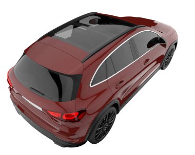 Realistic SUV isolated on background with mask. 3d rendering - illustration