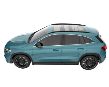 Realistic SUV isolated on background with mask. 3d rendering - illustration