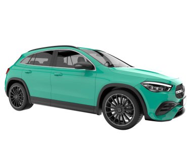 Realistic SUV isolated on background with mask. 3d rendering - illustration