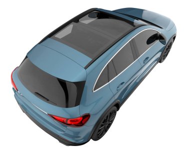 Realistic SUV isolated on background with mask. 3d rendering - illustration