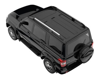 Realistic SUV isolated on background with mask. 3d rendering - illustration