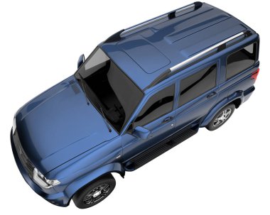 Realistic SUV isolated on background with mask. 3d rendering - illustration
