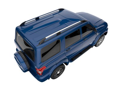 Realistic SUV isolated on background with mask. 3d rendering - illustration