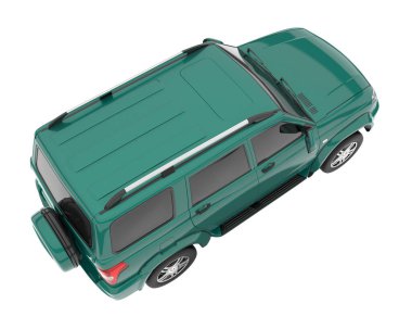 Realistic SUV isolated on background with mask. 3d rendering - illustration