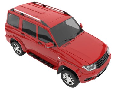 Realistic SUV isolated on background with mask. 3d rendering - illustration