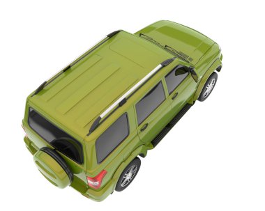 Realistic SUV isolated on background with mask. 3d rendering - illustration