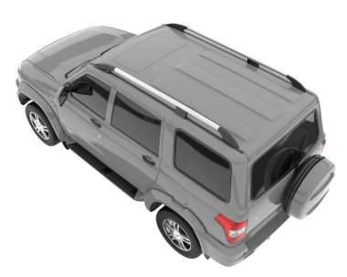 Realistic SUV isolated on background with mask. 3d rendering - illustration