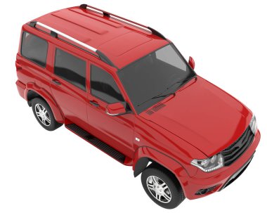 Realistic SUV isolated on background with mask. 3d rendering - illustration