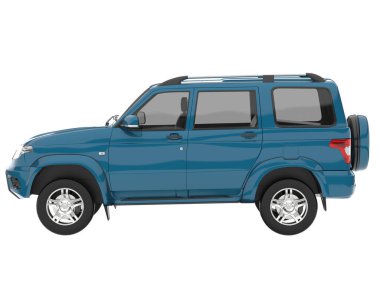 Realistic SUV isolated on background with mask. 3d rendering - illustration